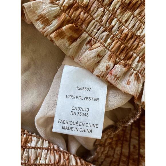 JOIE Womens Size Medium Cap Sleeve Keyhole Neck Cropped Boho Tribal Print Shirt - Picture 7 of 8